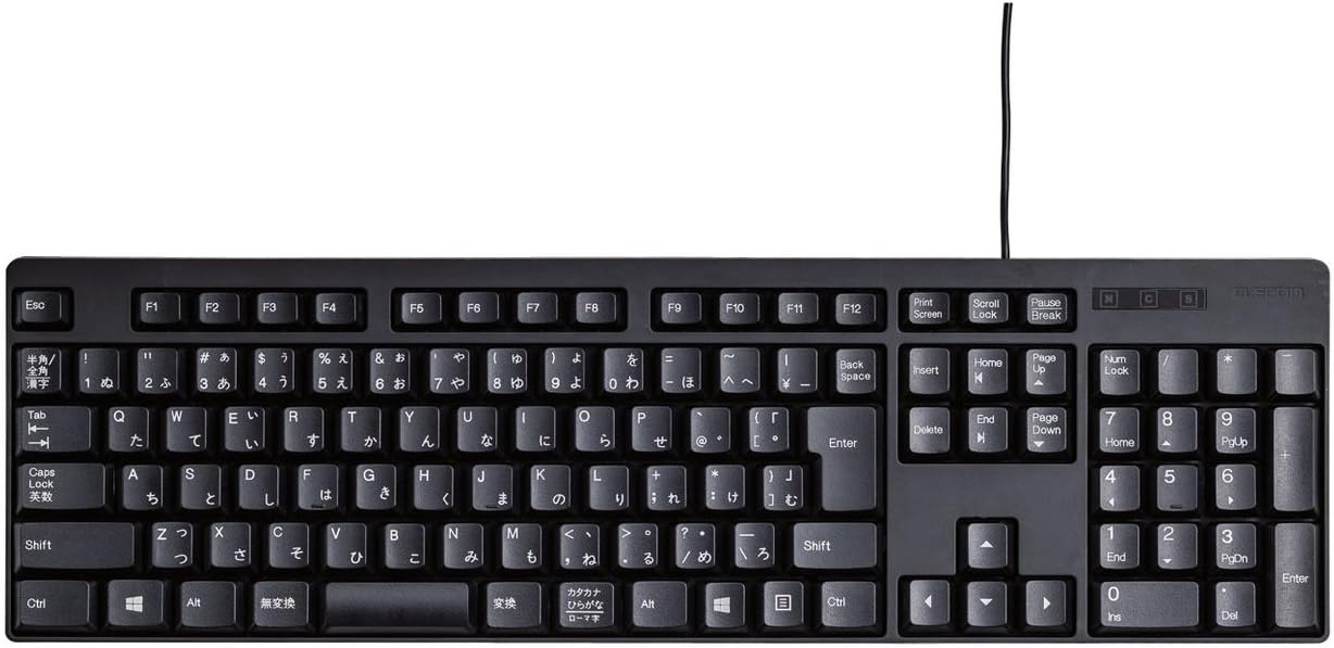 ELECOM USB Wired Keyboard Membrane Type [Black] TK-FFCM01BK (Japan Import)