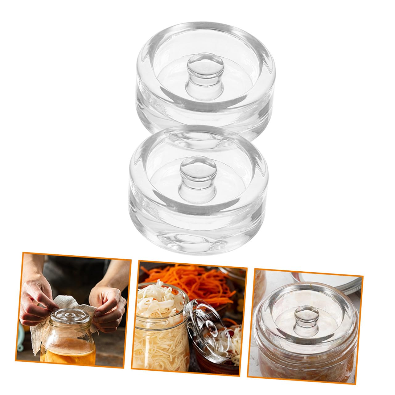 Pesas 2 Piezas para Frascos de Boca Ancha con Asa de Fermentación de Vidrio Ideales para Fermentación de Chucrut y Kimchi