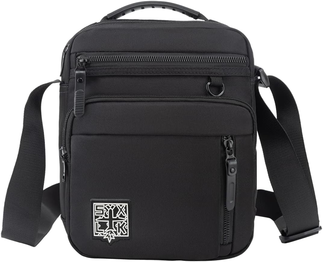 Eshow Men's Crossbody Shoulder Bag Black Nylon Messenger