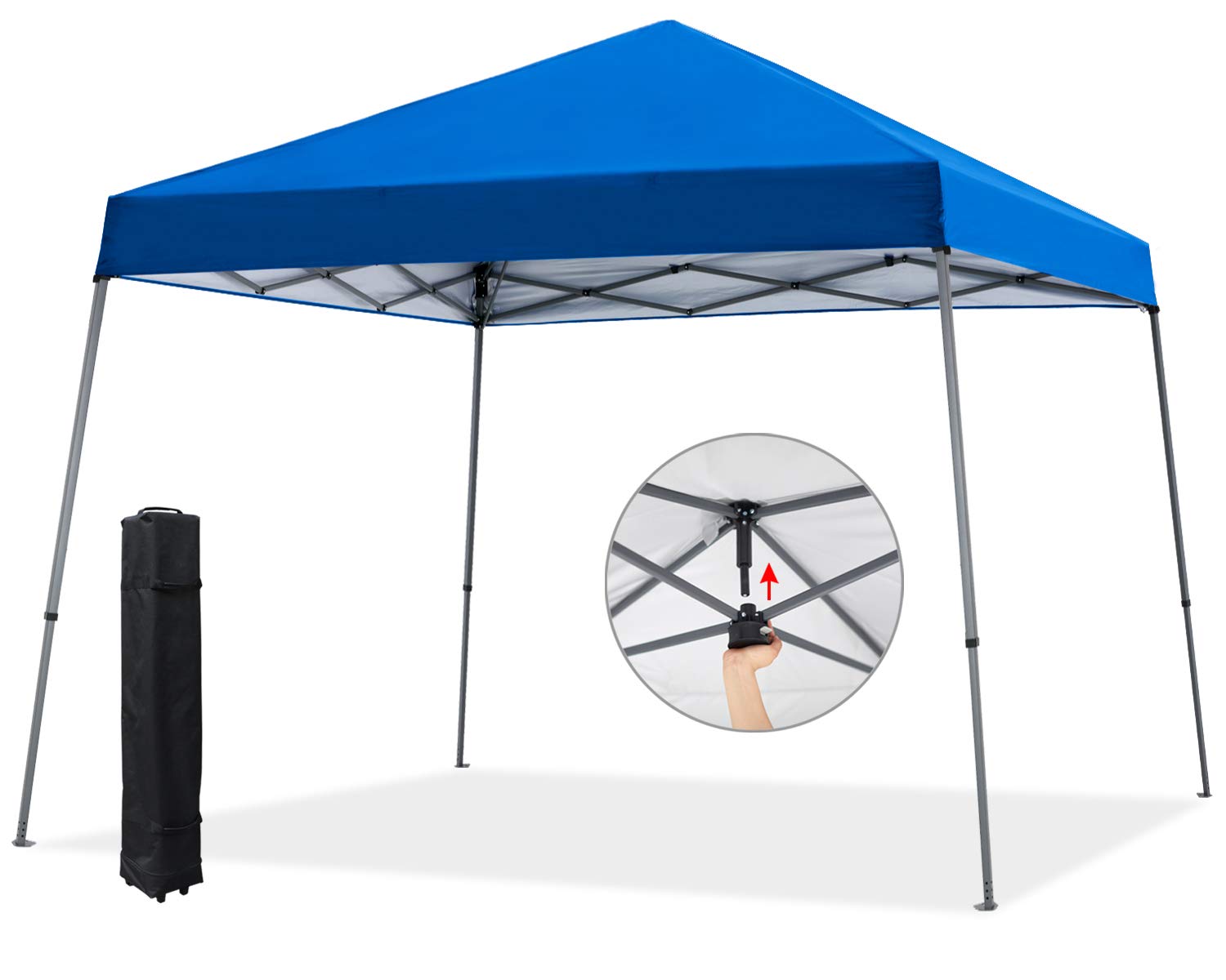 Buy COOSHADE 8x8ft Slant Leg Pop Up Canopy Tent, Compact Instant Sun Protection Beach Shelter