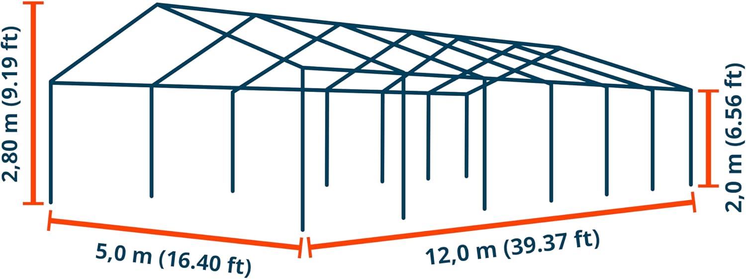 Interior view of the party tent showing ample space and window panels.