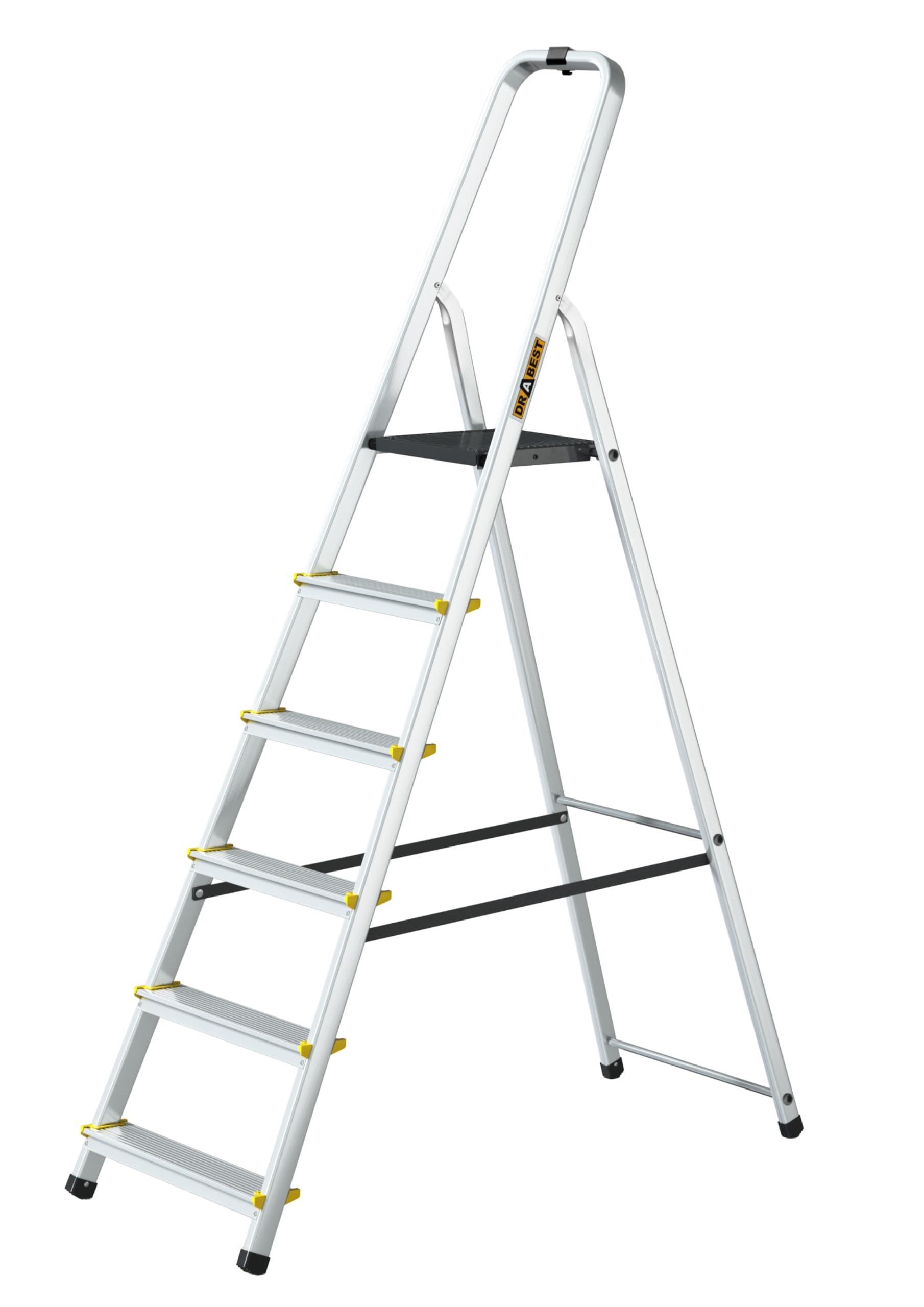 Drabest 6 Steps Aluminium Professional Ladder + Tool Tray 150Kg from B&Q