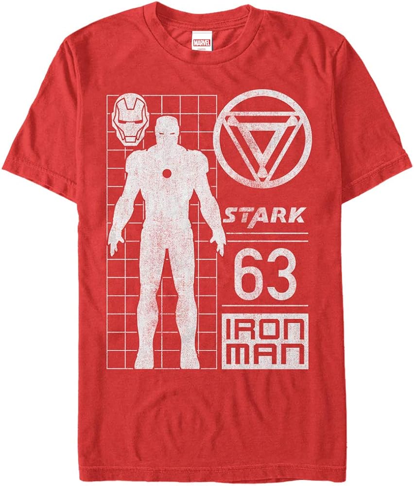 amazon com men s marvel iron man stark 63 t shirt red x large clothing shoes jewelry