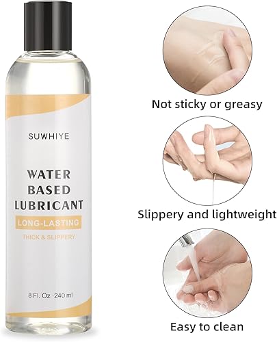 Miniatura 4 de Lubricante personal, lubricante a base de agua para sexo vaginal y anal, pH amigable de larga duración, lubricante sexual seguro para juguetes, para