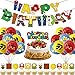 Mario Suministros para Fiesta, 45 Piezas Super Mario Tarta Decoración, Juego de Globos Cumpleaños Mario con Feliz Cumpleaños del Pancarta y Mario Bros Cake Topper, para Niños Fiesta de Cumpleaños