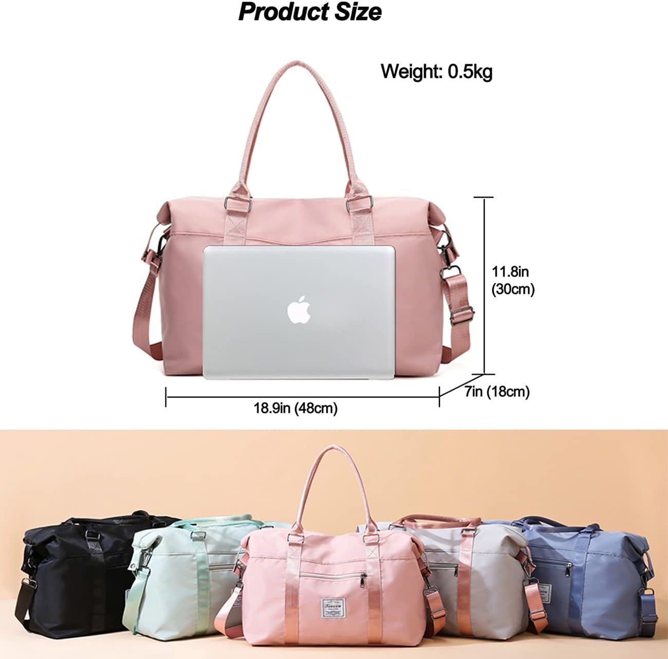 Women's Duffel for Travel, Carry-on for Airplane, Weekender Overnight Bag With Wet Pocket, Waterproof Sports Gym - Image 6