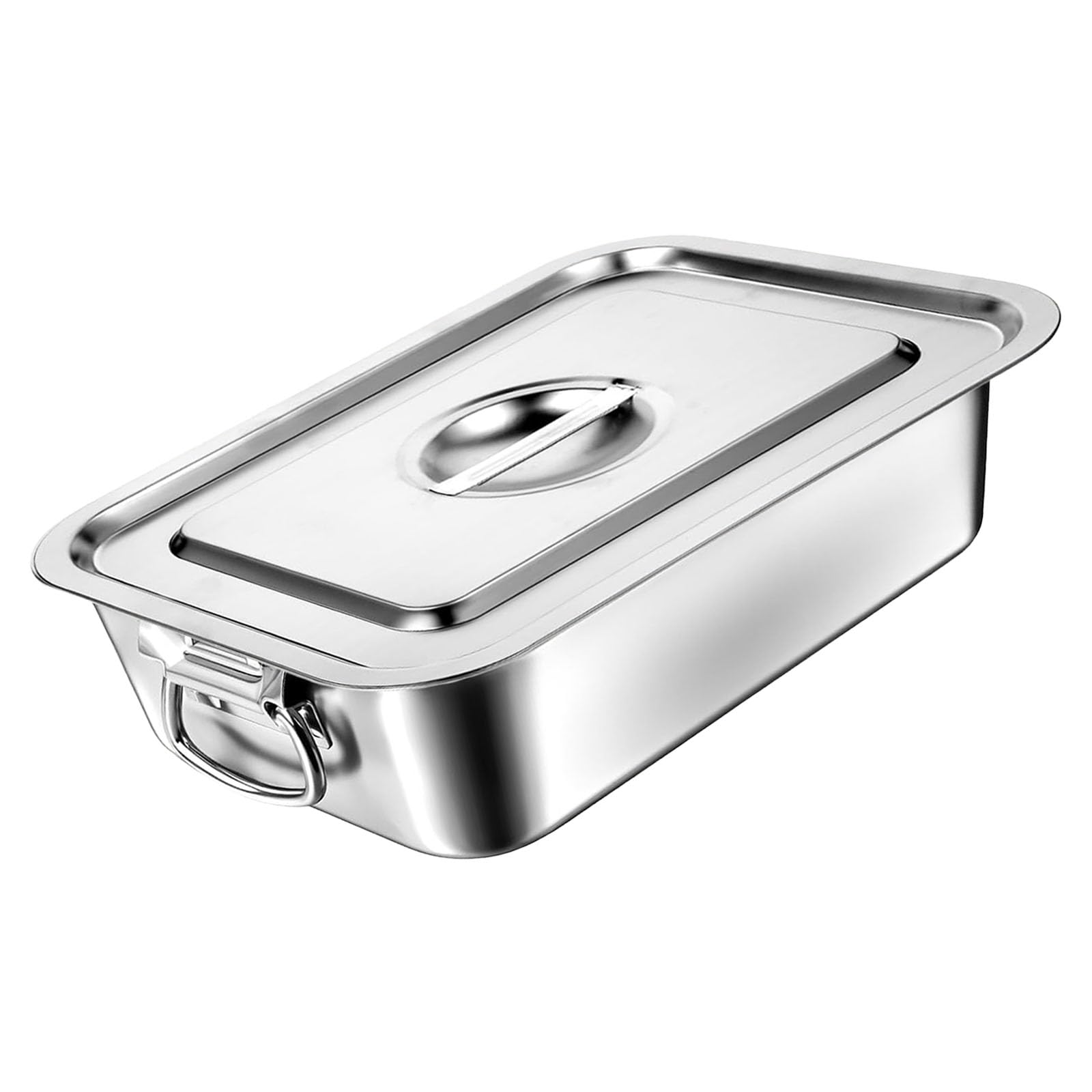 Bbajszx Duty Nonrust Steel Large Capacity Food Pan with Carry Handle Container Carry Handle Container