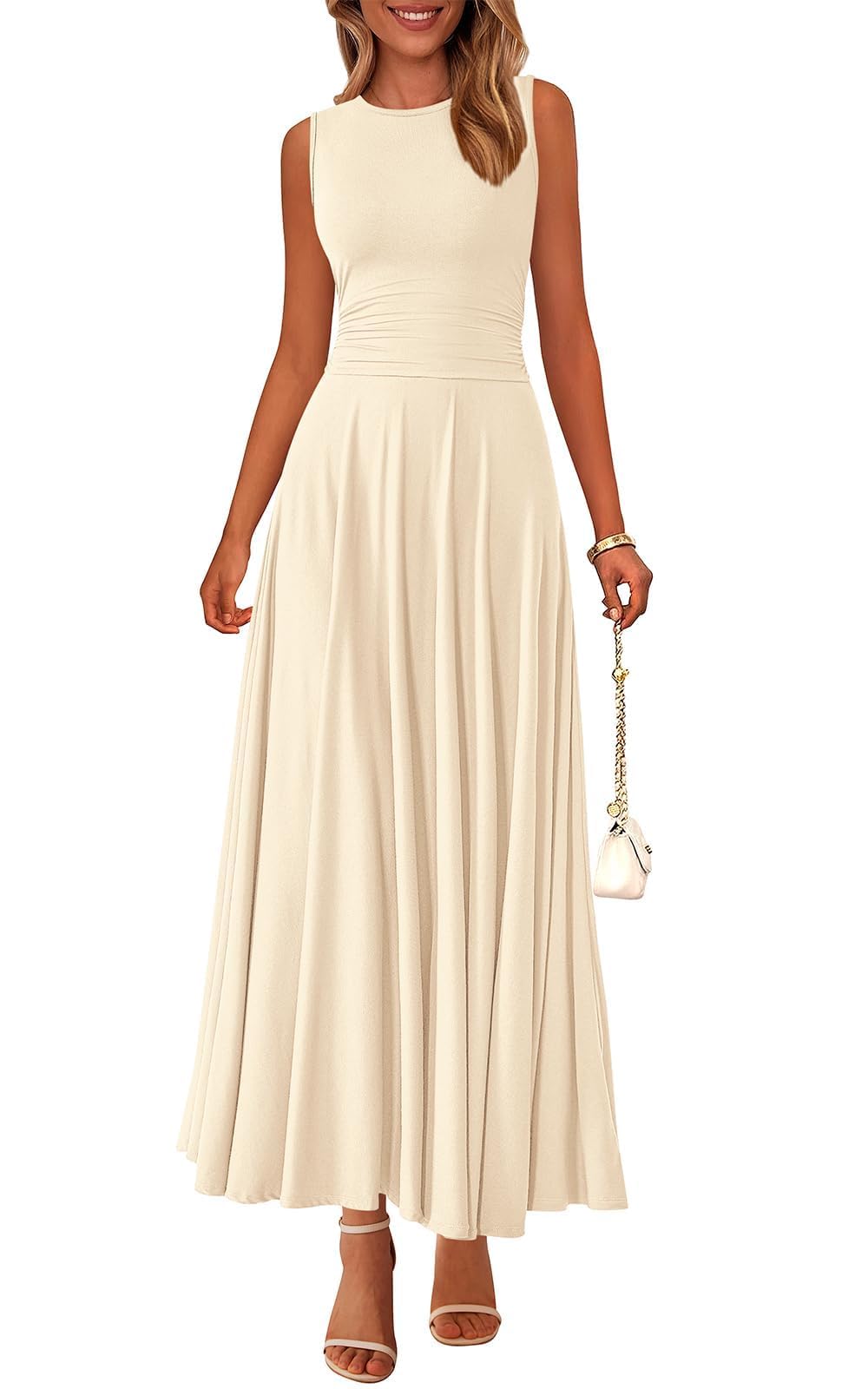 PRETTYGARDEN Womens Sleeveless Summer Dresses 2026 Flowy Aline Maxi Dress