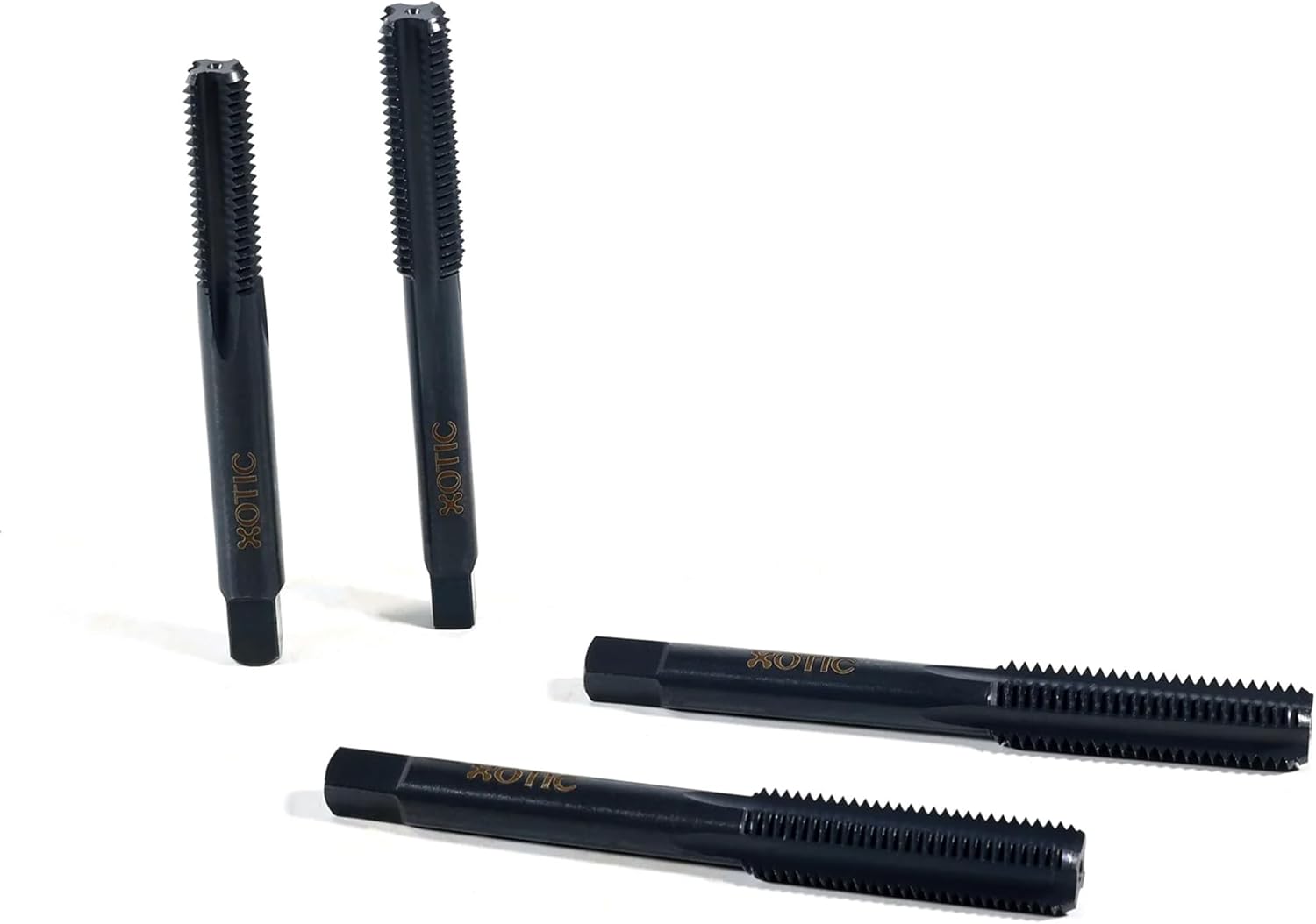 Xotic Performance™ Thread Chaser Tool Combination Set M10 x 1.50, M11 x 1.50, M12 x 1.50, M12 x 1.75 - Cleaning & Restoration for Lightly Damaged Threads, HSS 4241 Steel, Removes Rust & Debris