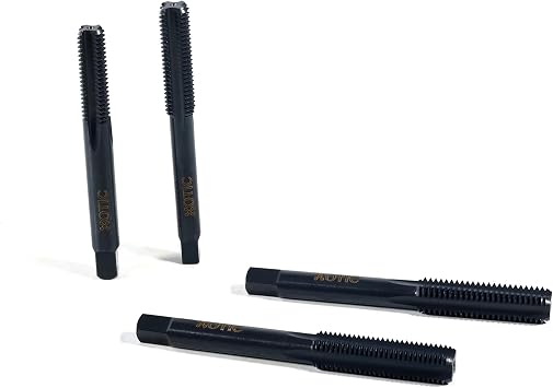 Xotic PerformanceTM Thread Chaser Tool Combination Set M10 x 1.50, M11 x 1.50, M12 x 1.50, M12 x 1.75 - Cleaning & Restoration for Lightly Damaged Threads, HSS 4241 Steel, Removes Rust & Debris
