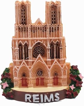 Reims Cathedral France 3D Fridge Magnet Souvenir Gift Collection, Home & Kitchen Decoration Magnetic Sticker Reims Cathedral France Refrigerator Magnet