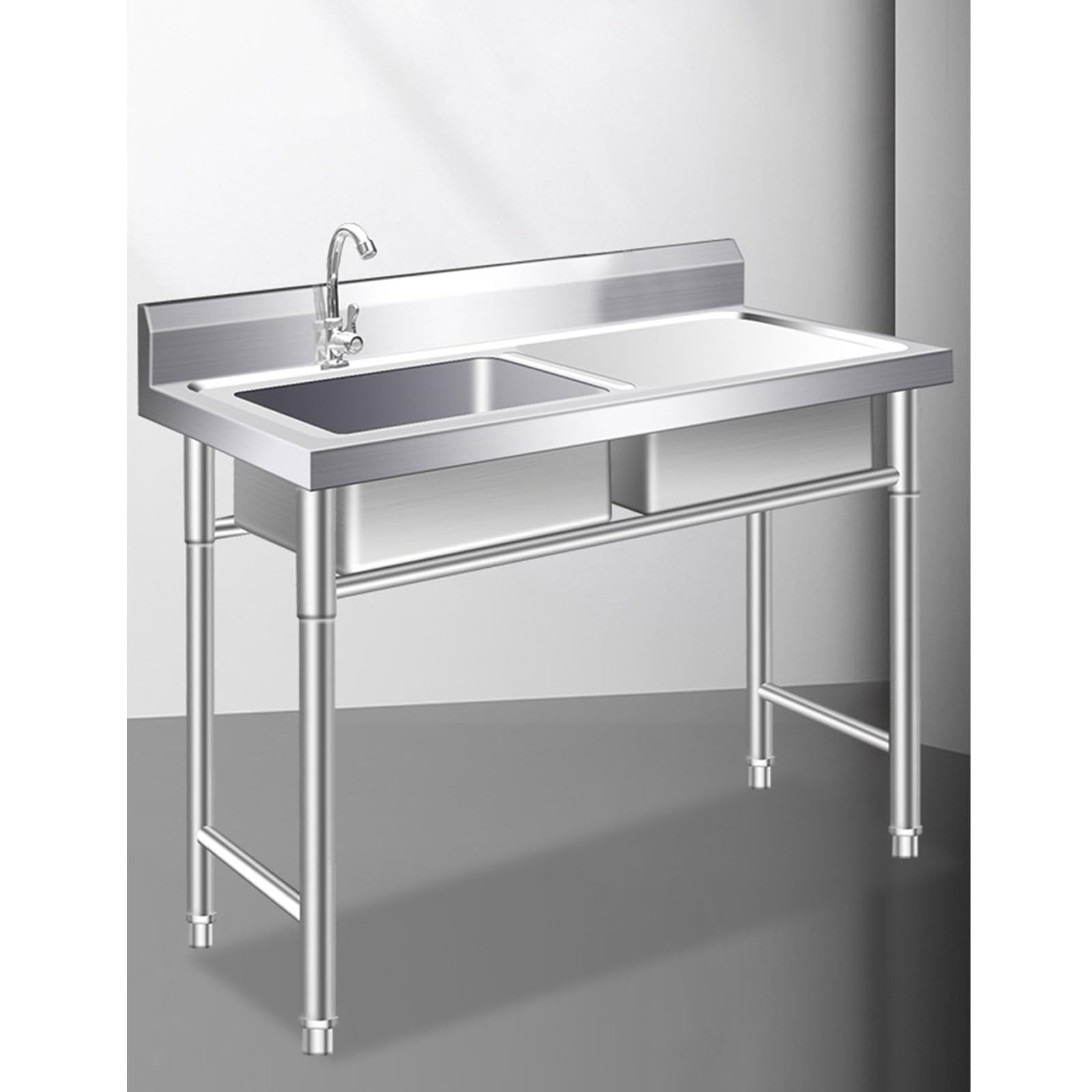 Évier utilitaire acier inoxydable sur pied monobloc 100cm