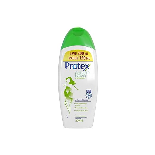 Sabonete Íntimo Líquido Protex Cuidado Íntimo Fresh Equilibrium 200ml Embalagem Promocional Leve 200ml Pague 150ml
