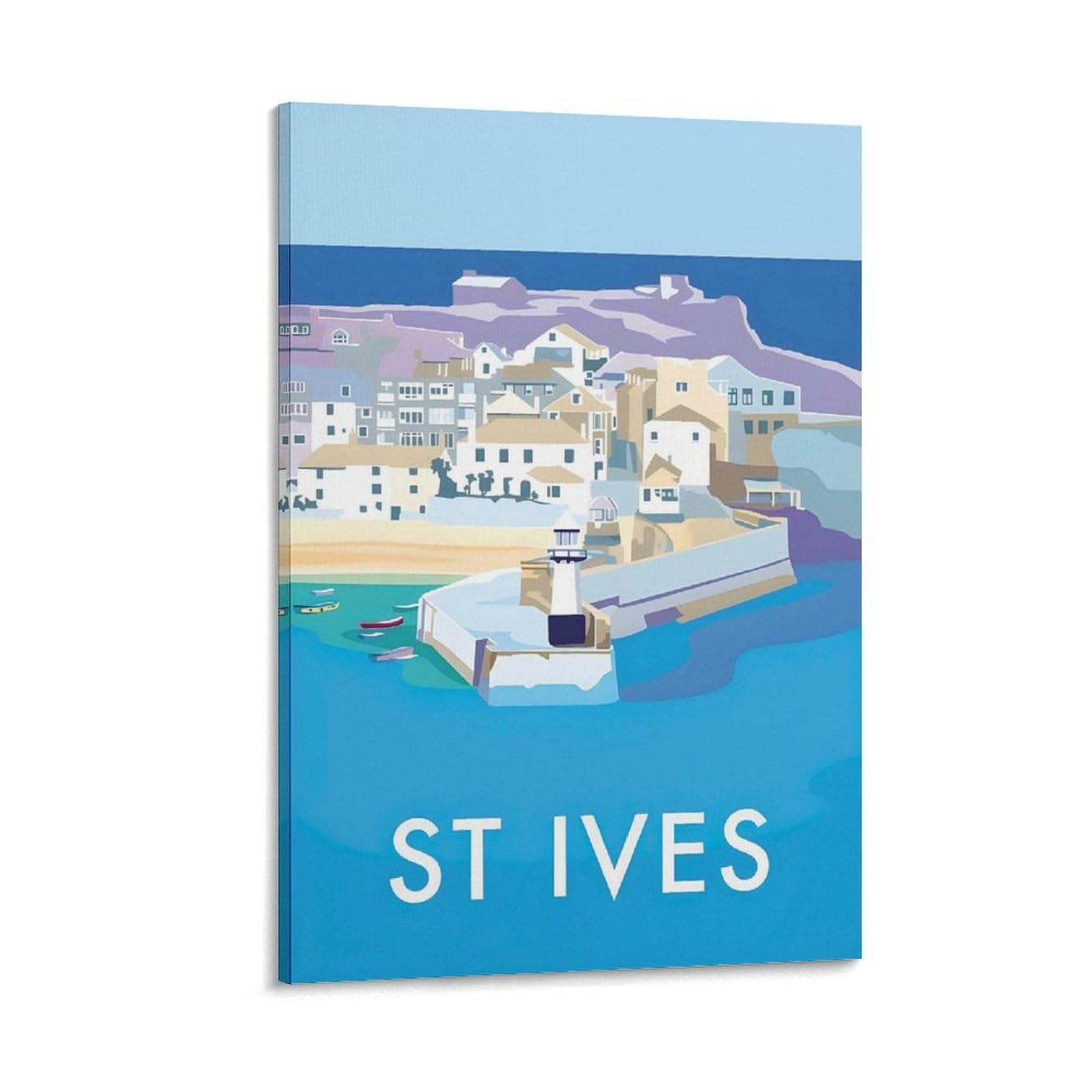 NCUDANK for St Ives Harbour, Cornwall Canvas Poster Wall Art Decor Print Picture Paintings for Living Room Bedroom Decoration 08x12inch(20x30cm)