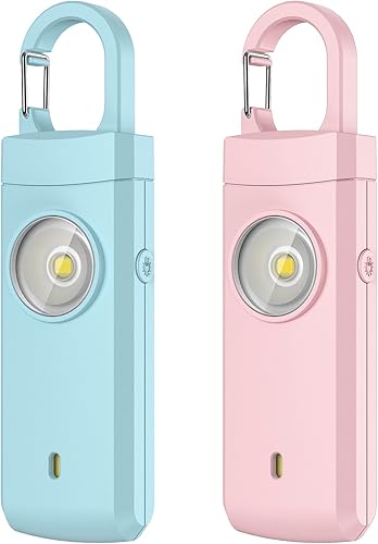 Alarma personal recargable para mujeres, paquete de 2 regalos de cumpleaños de Navidad para mujeres, hijas, estudiantes universitarios,