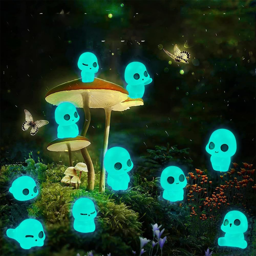 SSyang 10 Forest Spirits Garden Decorations, Luminous Garden Decoration Figures Elves, Mini Resin Garden Decoration Princess Figures, for Potted Plants (Blue) — image 1