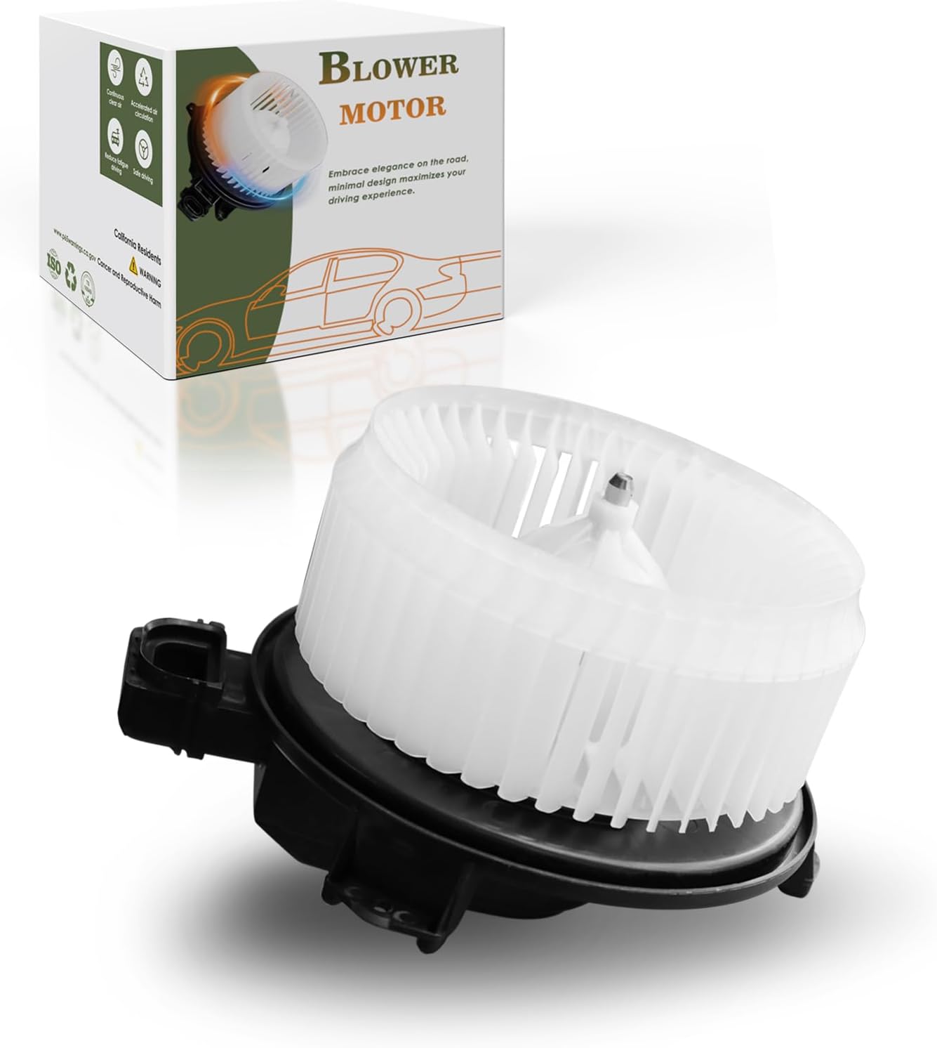 AC Heater Blower Motor Compatible with 2011-2018 RAM 2500, 2011-2018 RAM 3500, w/o Automatic Temperature Control - Replace# 700289, 2Pins