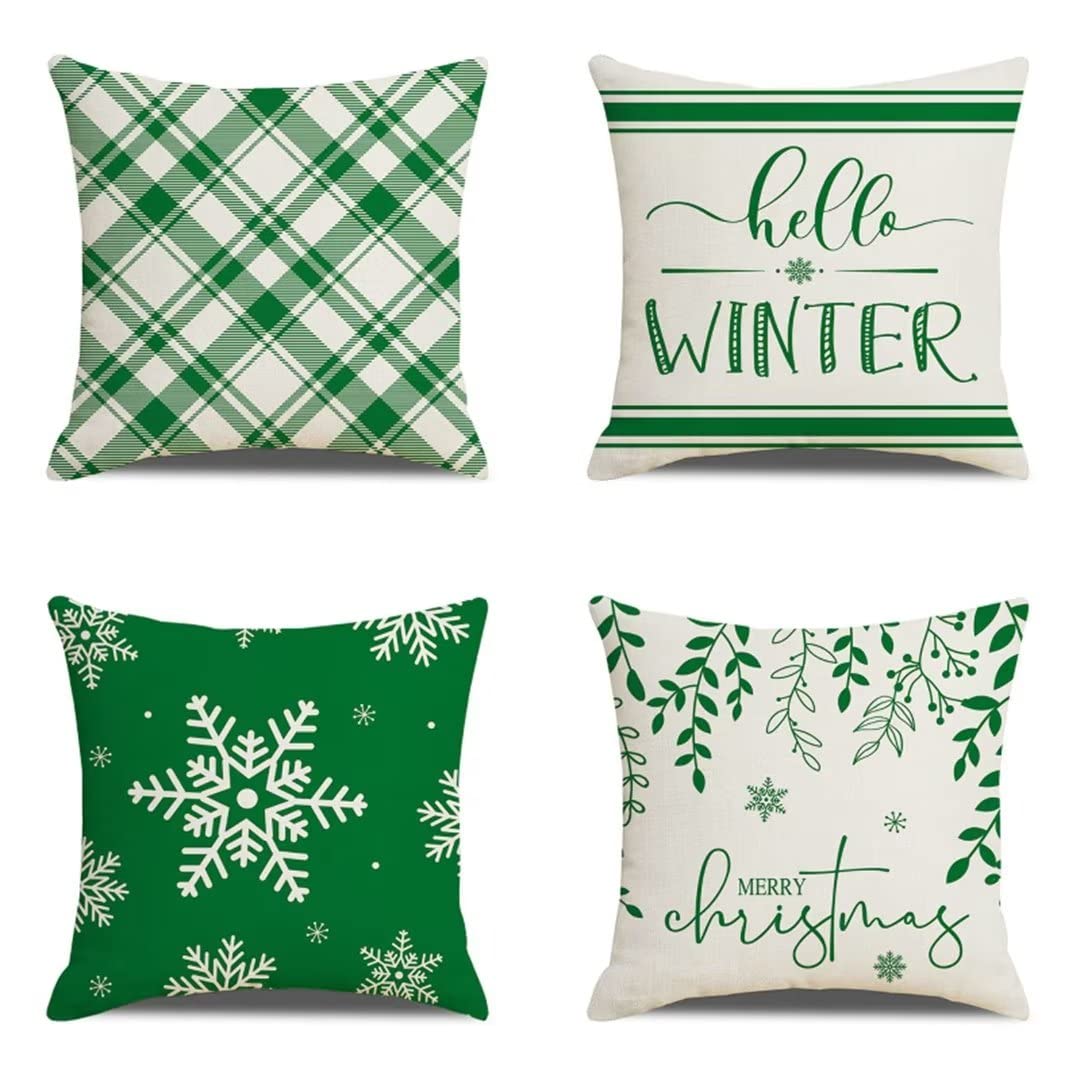 Housse de coussin Noël 40x40cm en velours de qualité supérieure lot de 4 CH-1321