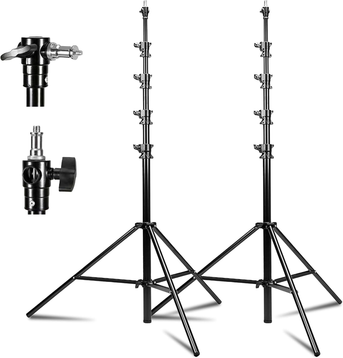 Kate 2 Pack Heavy Duty Light Stand Tripod - 15.7ft Air Cushioned Aluminum Alloy Lighting Stand with Tripod, 2 Sandbags & 1/4"-3/8" Adapter, 9.46lb Load for Studio/Indoor/Outdoor Video Photography