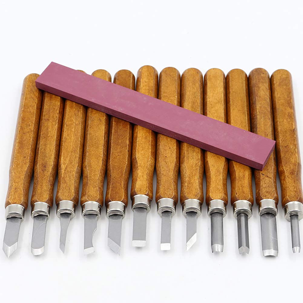 Chisels, 12Pcs Wood Carving Hand Chisel Tool Set in Storage Pouch Professional Woodworking/Carpentry Gouges Wood Carving Chisels with Wood Handles Tool Set for Beginners & Professions