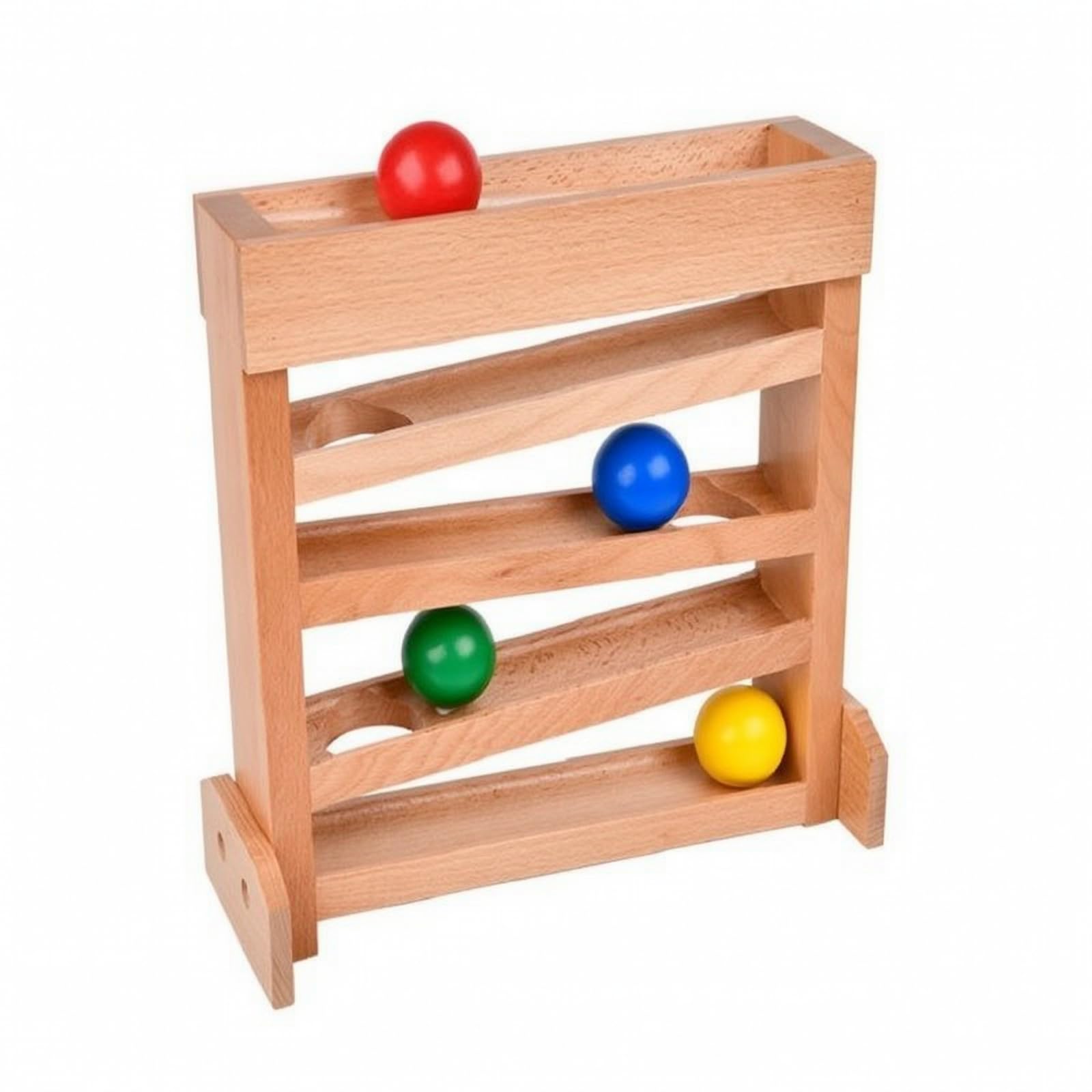Gioclo con Percorso più Livelli Angoli Arrotondati Pista da Percorso Legno con Palline Multi Livello Tracciatore Visivo per Bambini Piccoli