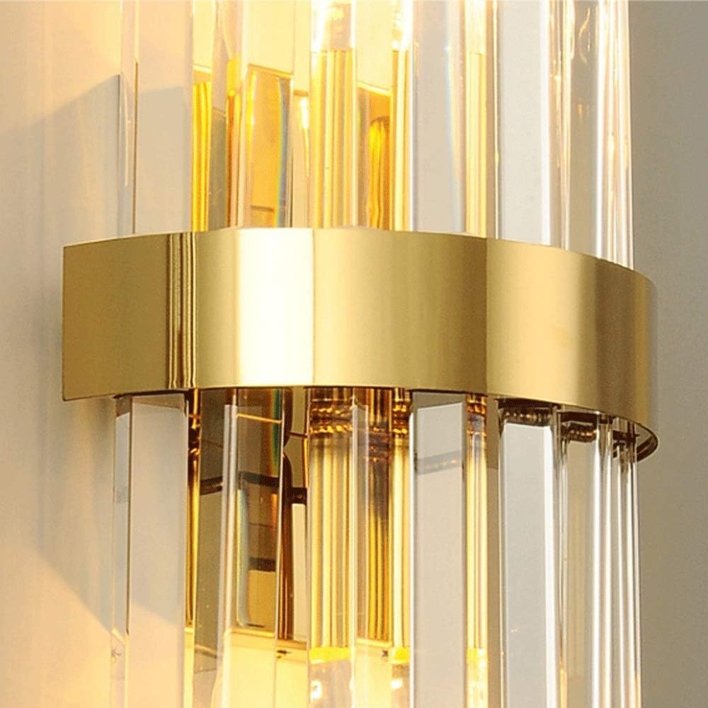 Applique da Parete Moderne per Interni con Luce Direzionale Verso l'Alto E Verso Il Basso in Ottone Spazzolato Color Oro Ideali per Camera da Letto E Soggiorno