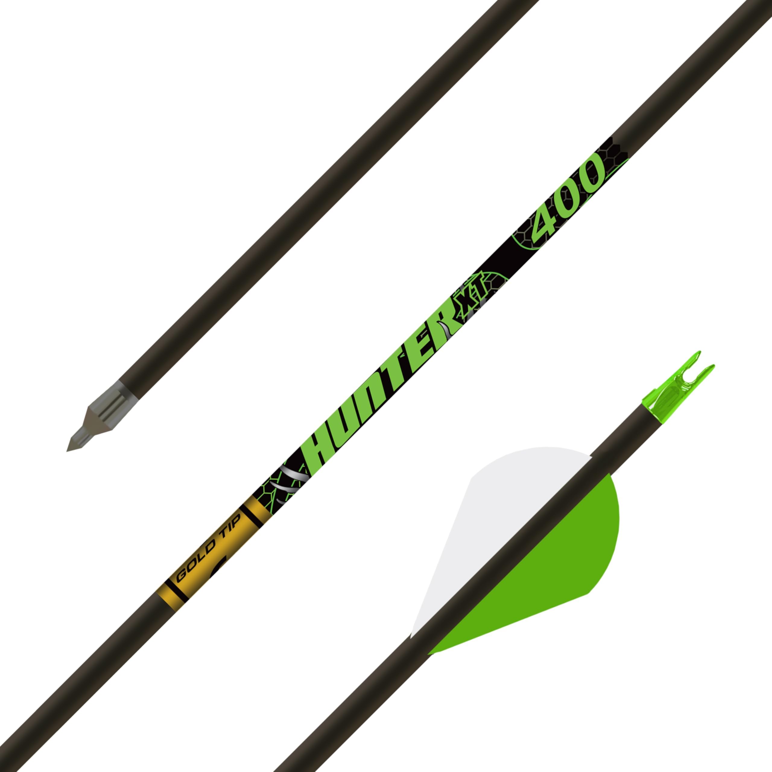Hunter XT Arrows with 2-Inch Raptor Vanes (1-Dozen), Color May Vary