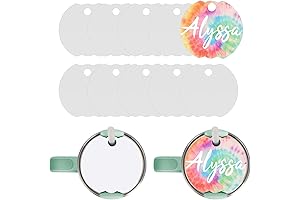 10-Pack Acrylic Tumbler Lids for Stanley 40oz Personalized Blank Name Tag Topper...