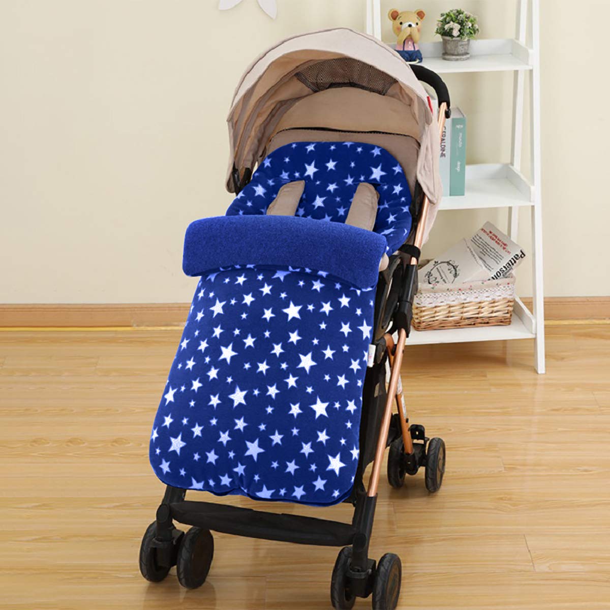 SONARIN Universal Premium Pushchair Footmuff,Cosy Toes Fleece Lined Universal Fitting for Pushchairs Strollers Prams Buggy(Blue)