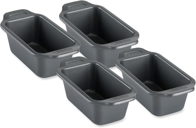 All-Clad Pro-Release 4-Piece Mini Loaf Pan Set | Heavy-gauge aluminized steel with ceramic-reinforced nonstick, even baking & release, Dishwasher Safe, Oven Safe up to 450F