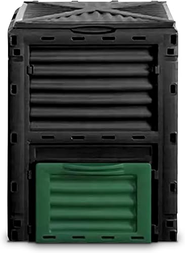 WorldFront Naturals - Contenedor de compostaje duradero para exteriores con tapa, capacidad de 300 litros80 galones para una gestión eficiente de