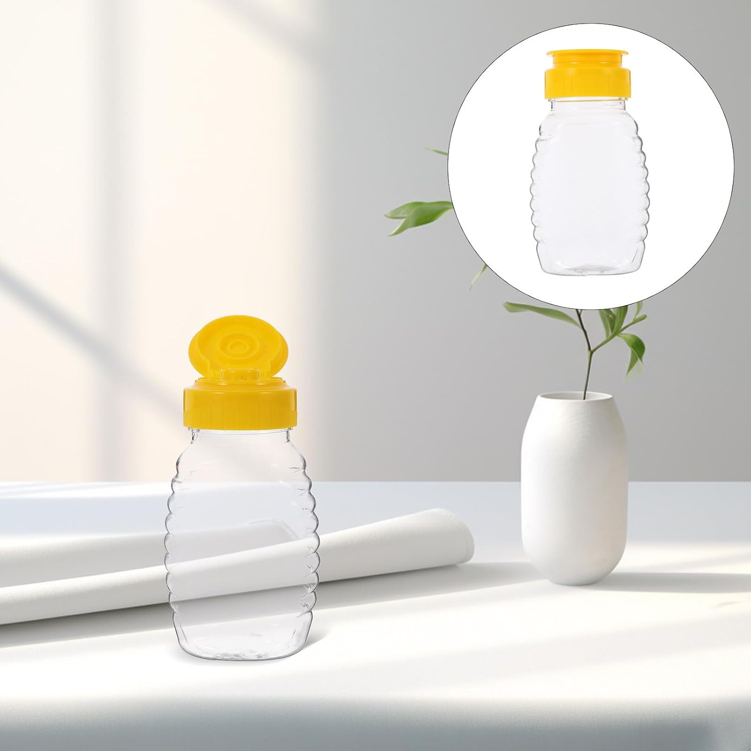2pcs Honey Bottle 108ml Plastic Squeeze Dispenser Jar