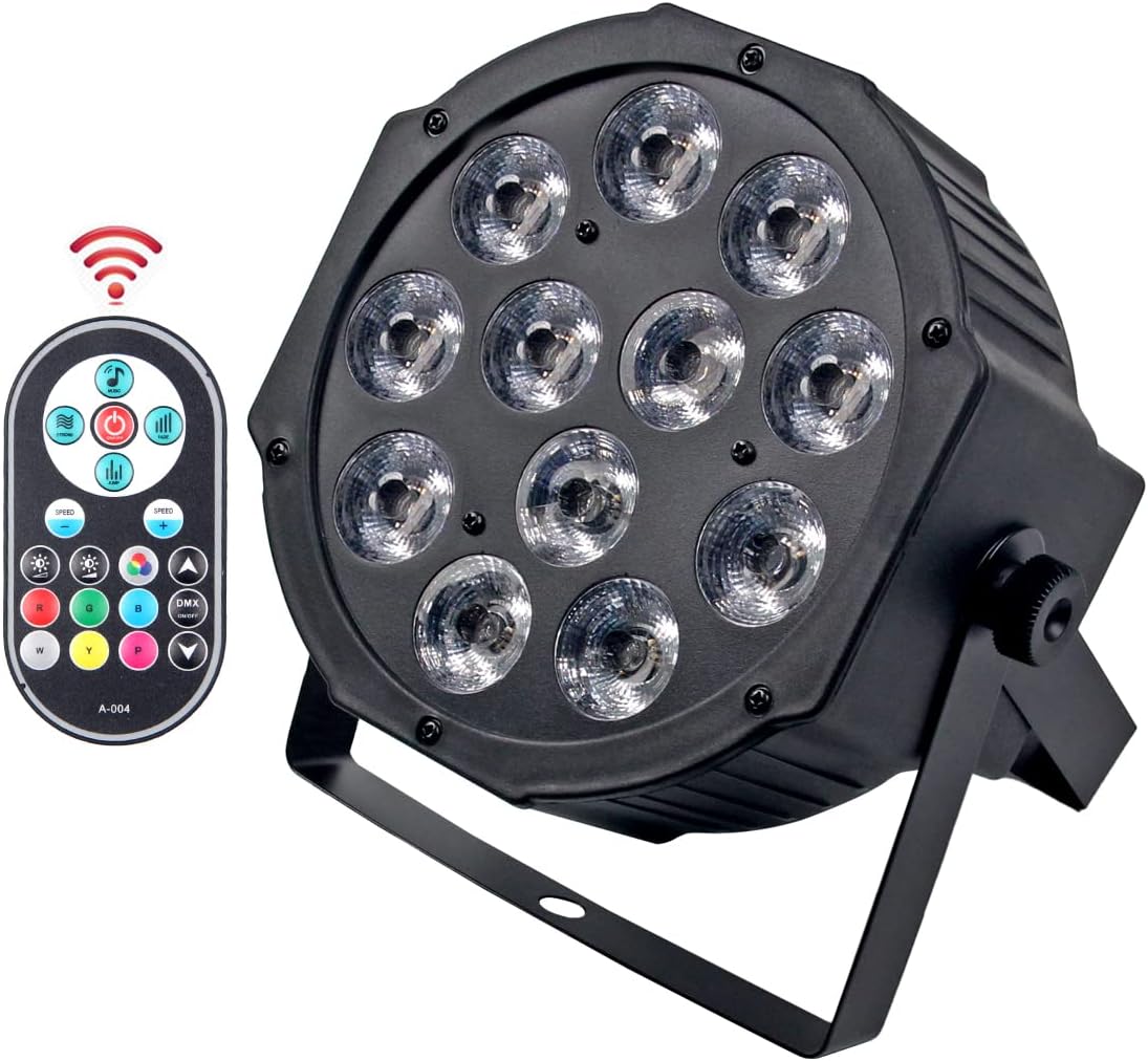 LED Par Stage Lights，KOOT 4in1Disco Strobe Lights with Remote Control