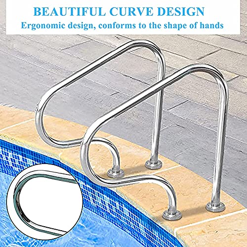 Barandal para piscina acero inoxidable 80x27x80 cm miniatura 5
