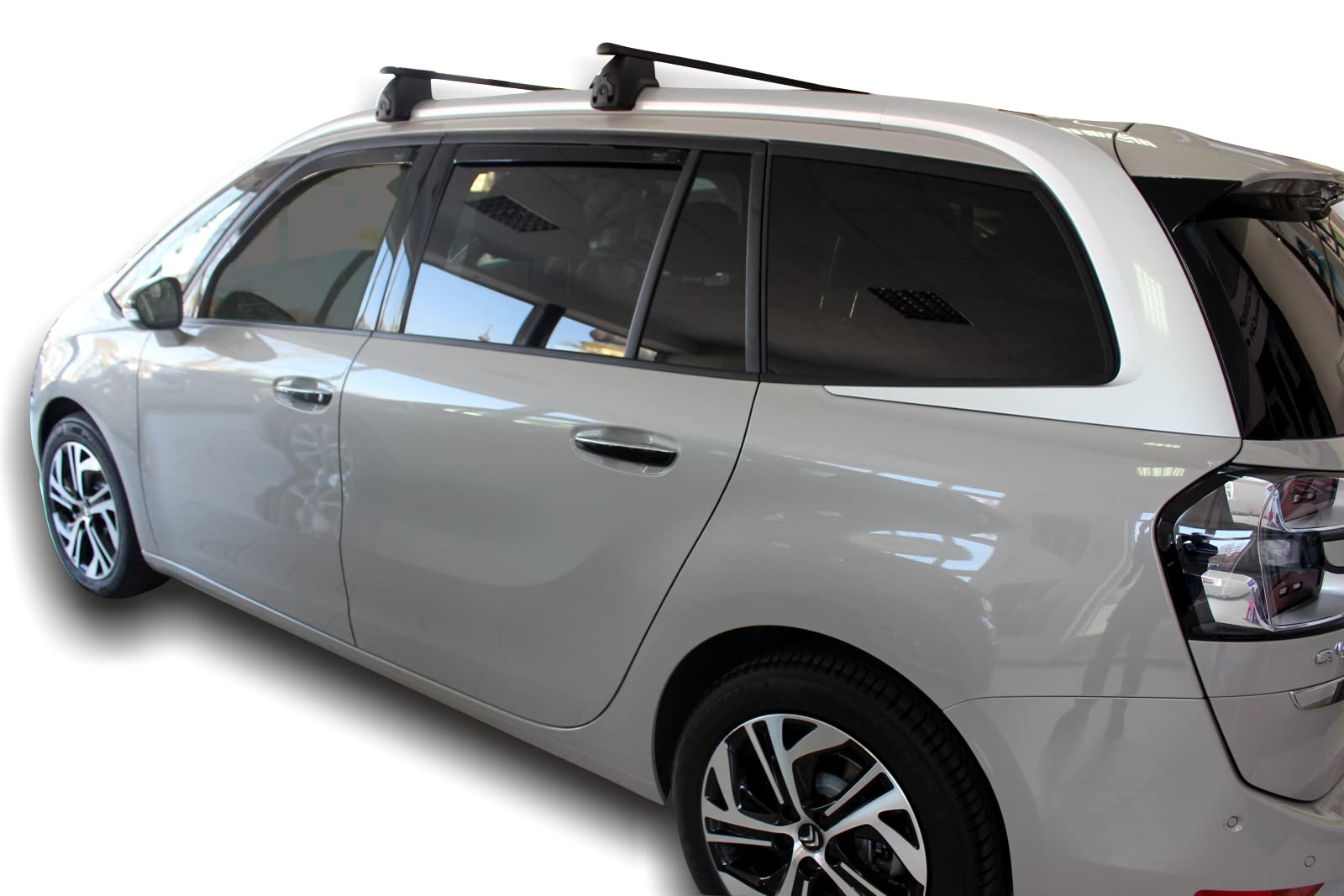J&J AUTOMOTIVE Heko Déflecteurs d'air et de Vent pour Citroen C4 Grand Picasso 5P. Berline 2013-2019, Lot de 4pcs, Teintés, Avant et Arrière, Aérodynamique
