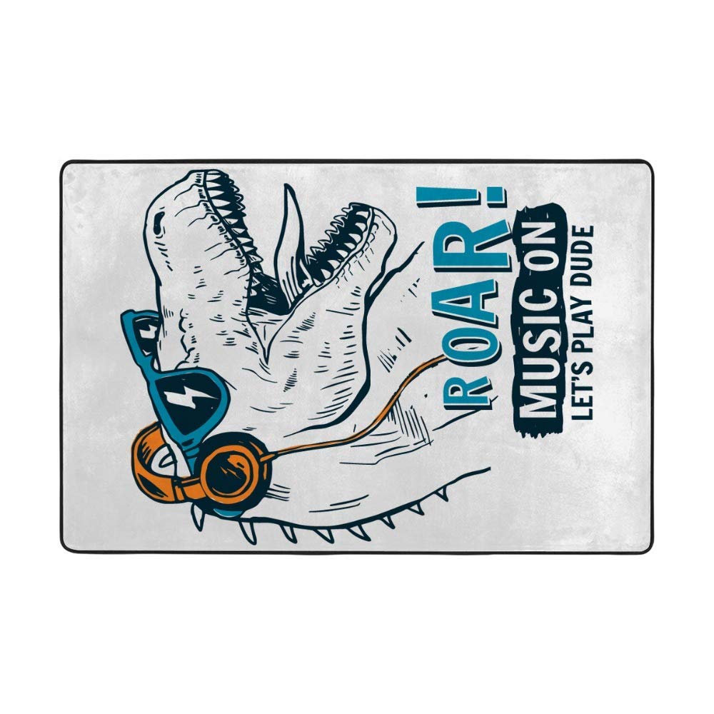 Tapis de sol dinosaure antidérapant et ultra doux en velours corail