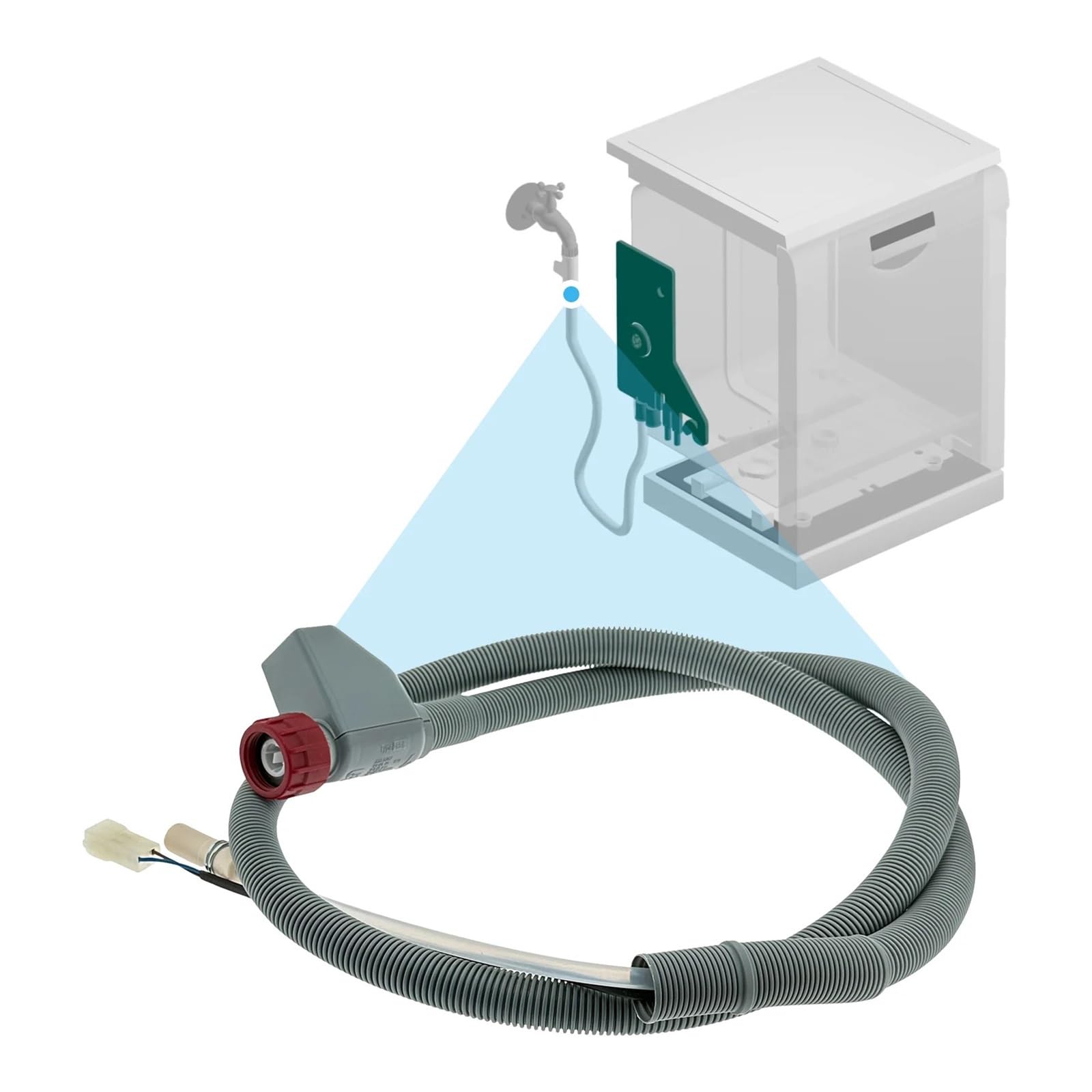 1ES-L Aquastop-Zulaufschlauch for Geschirrspüler – 1,8 m Länge, kompatibel mit Beko Electrolux Midea Hansa Gorenje, auslaufsicher und langlebig