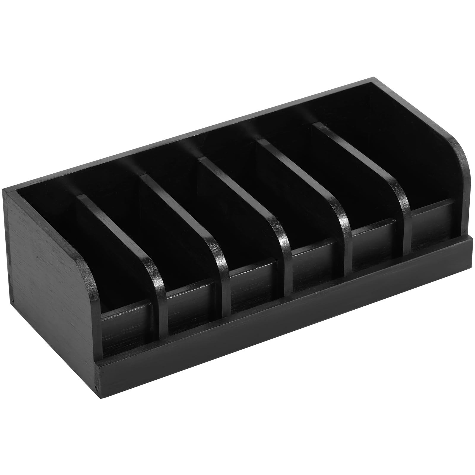HZUIZXYO Belt Organizer Box, 6 Compartments Belt Organizer for Closet and Drawer,Organiser Wood,Bamboo Display Case for Tie and Belt Storage Organizer for Men Women (Black)