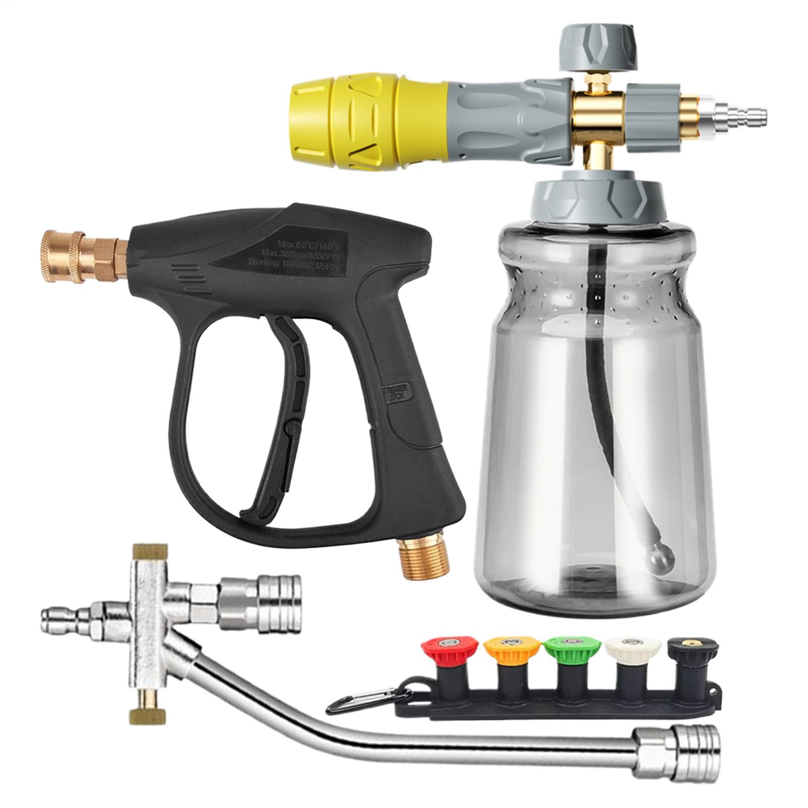 Pulverizador de espuma para coche, rociador de manguera de jardín de espuma, herramienta de lavado resistente al desgaste para paredes exteriores, techos, calzadas, camiones, suelos