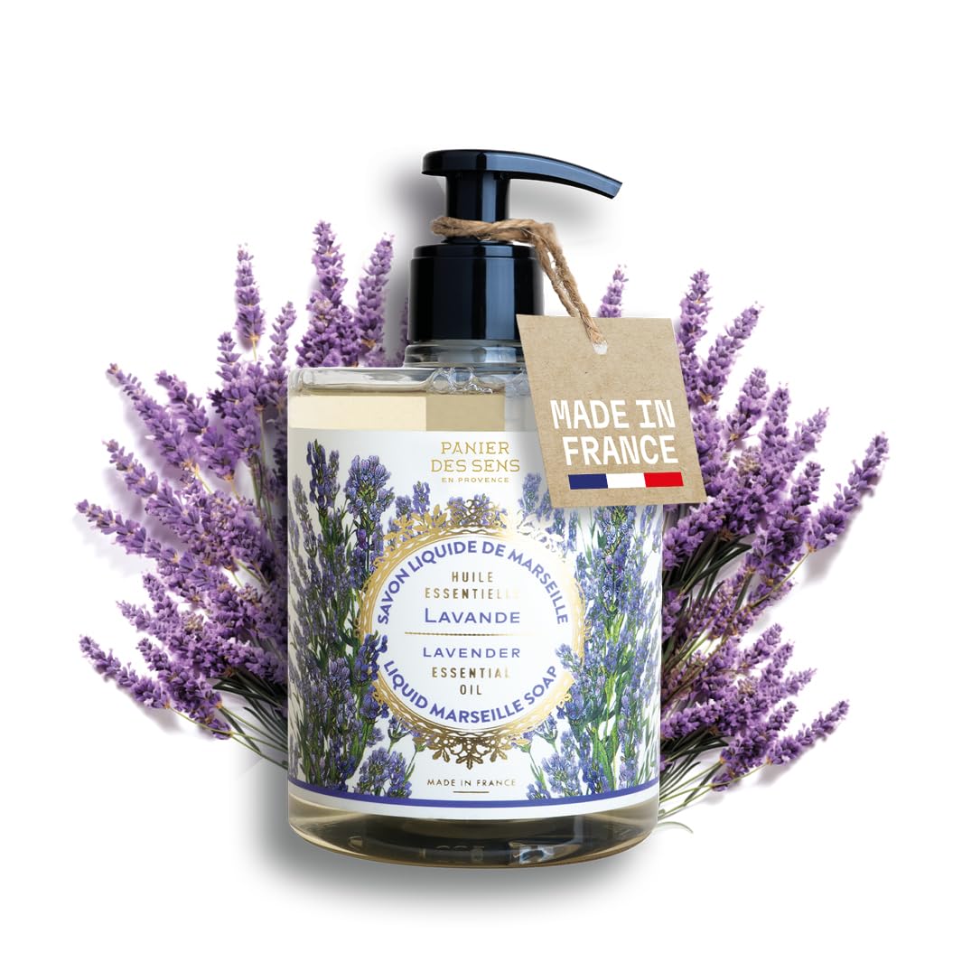 Panier des Sens Lavender Liquid Hand Soap – French Savon de Marseille, Natural Hand Wash (97% Ingredients), Gentle & Moisturizing, 16.9 fl oz