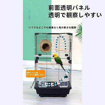 Bird Cage Large Luxury Cage Large Birdhouse with Removable Rolling Stand, Sturdy Wire with Handle for Cockatiels with Removable Tray, for Multiple Parakeets, Pigeons, Parakeets, Cockatiels