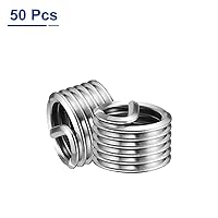 Vista 3 de uxcell 50 piezas de insertos de rosca de alambre 1/2-13 UNC 1D (1/2 ") 304 de acero inoxidable helicoidal tipo helicoidal kit de reparación de rosca