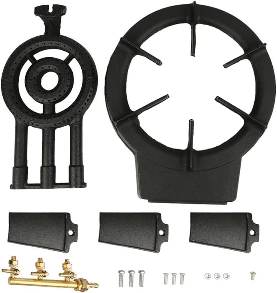 Barbecue Stove Burner BBQ Grills Cast Iron Wok Pan Gas Stove with 3 Control Valves Kitchen Accessories