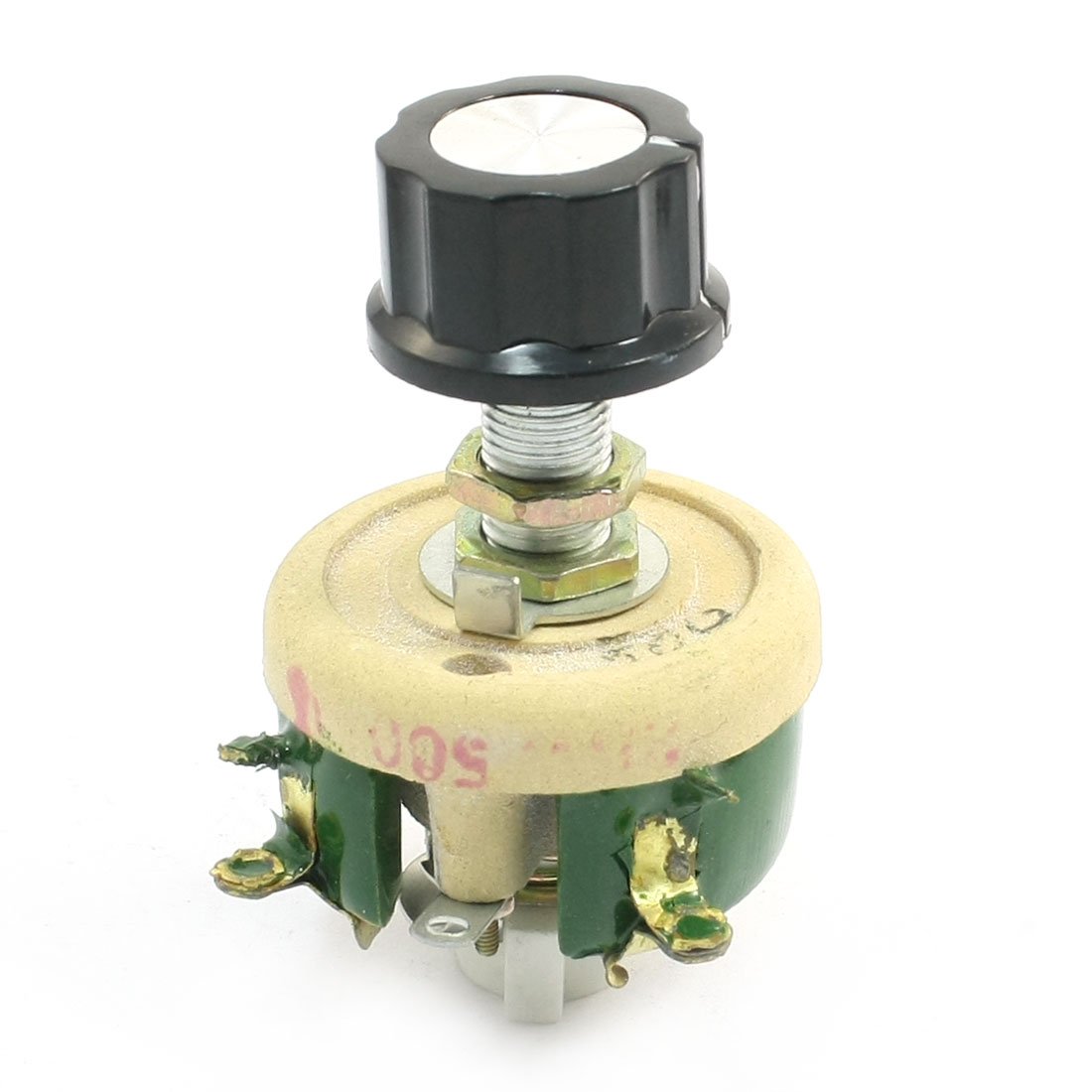 sourcing map Alambre Herida Cerámico Potenciómetro Variable Reóstato 25W 500 Ohm