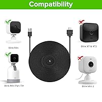 Vista 2 de ALERTCAM Paquete de 2 cables de carga de 25 pies para Blink Mini y Blink Mini Pan-Tilt, cable USB de extensión para alimentar continuamente tu
