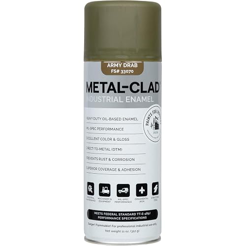 METAL-CLAD 1 Can Aerosol Spray Paint (Gloss Army Drab) 7-S-7794