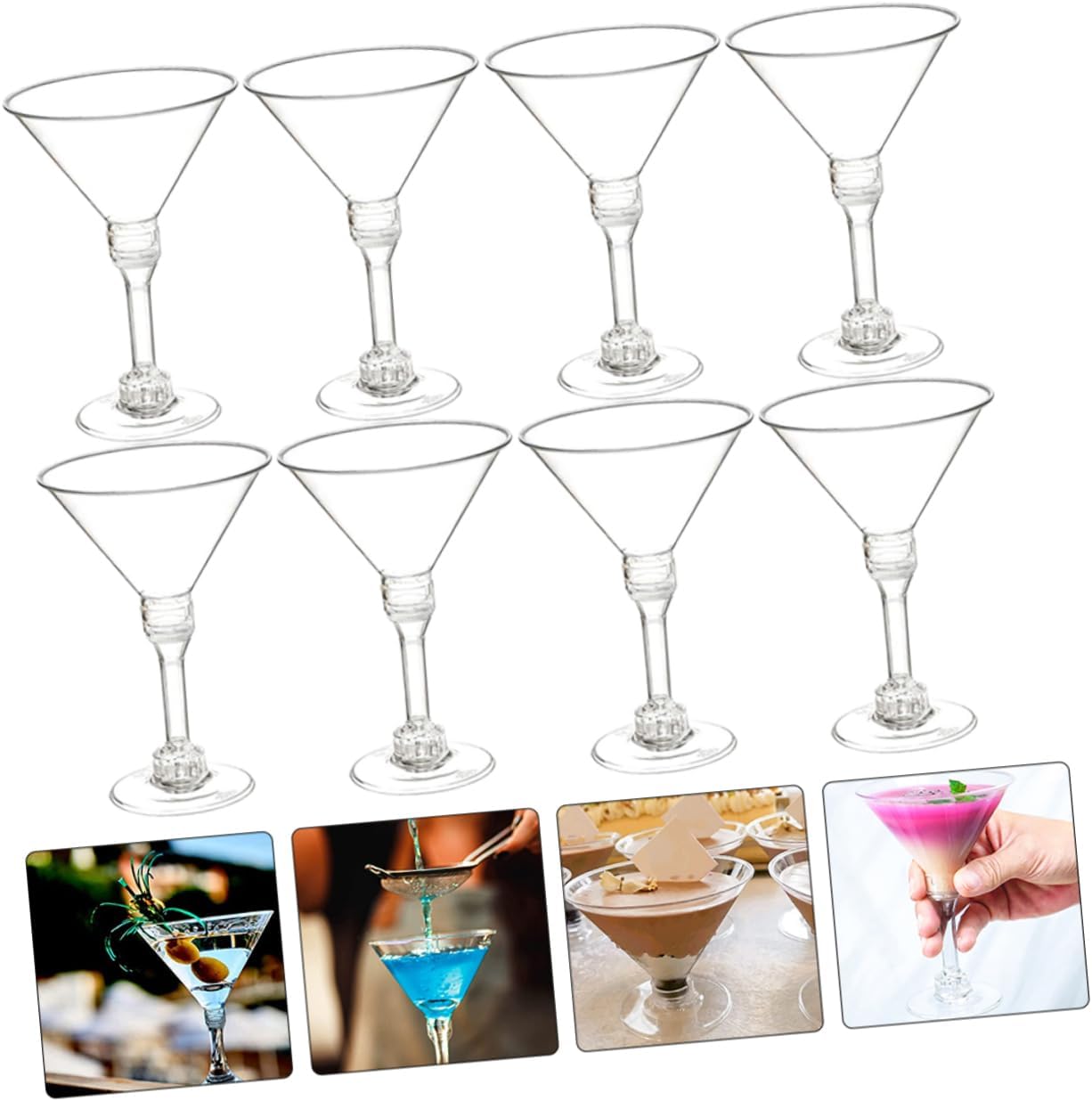 15pcs Elegant Design Cocktail Cups Drinking Glasses Party Cups for Cocktail Beverage Glasses