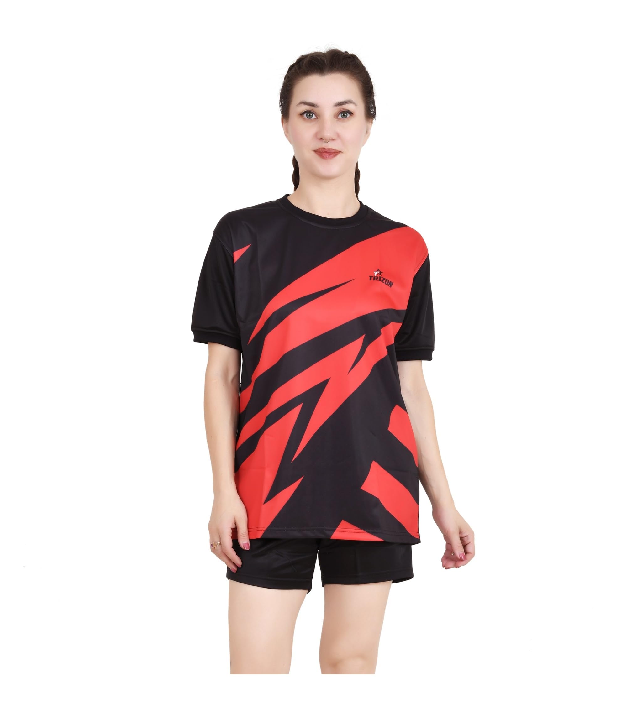 trizon Women Kabaddi Kit, Kabaddi Jersey, Kabbadi Dress | T-Shirts for Women, Half Sleeves, Regular fit Sports Tshirt for Women's & Girl's | Printed Sports tshirt Short-picture-53