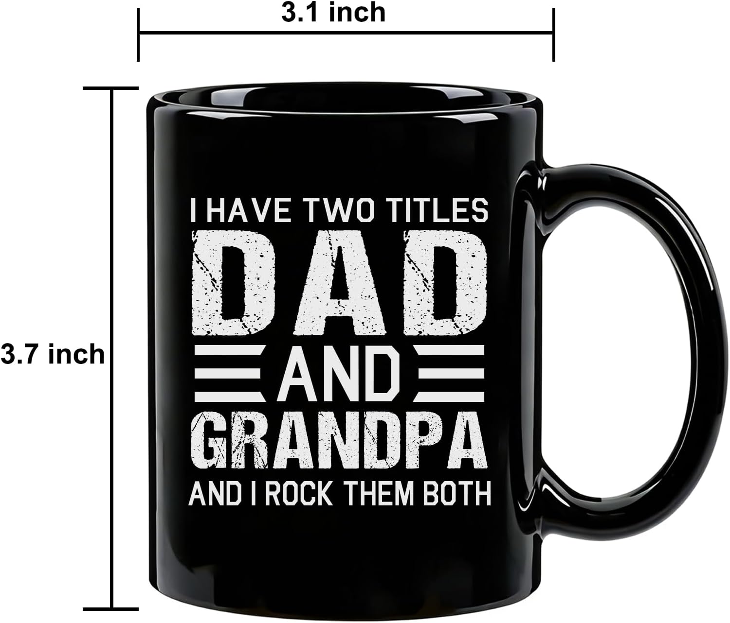 Dad and Grandpa Mug, I Have Two Titles, Fathers Day Birthday Christmas Gift from Kids, Birthday Mug for Grandfather, 11 Oz Ceramic Coffee Mug