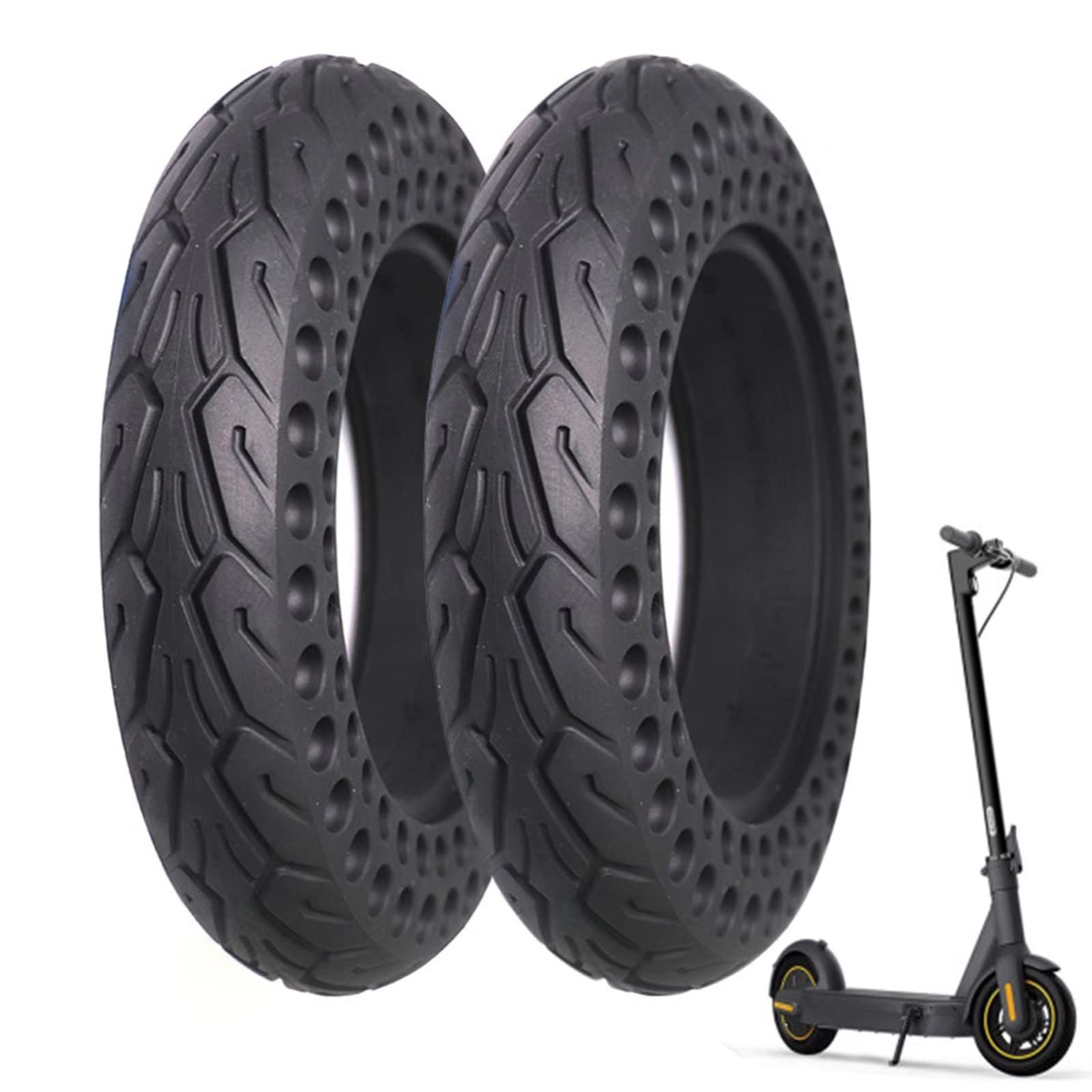Pneu de scooter 10 x 2,125, pneus en caoutchouc solide de 10 pouces pour scooter, pneu de scooter électrique 10 x 2,125 conception en nid d'abeille anti-déflagrant E-Scooter Tubeless Pneus solides d